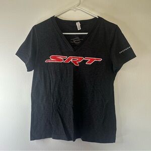 Woman’s Charcoal Gray Bella+Canvas Dodge SRT V-Neck Size Medium with Red Logo
